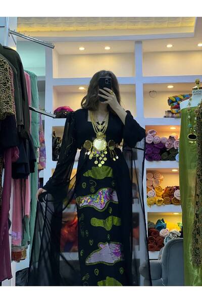 SOLİN YÖRESEL Kadın Yöresel Elbise Düğünlük Kaftan Abiye(Görseldeki aksesuarl...
