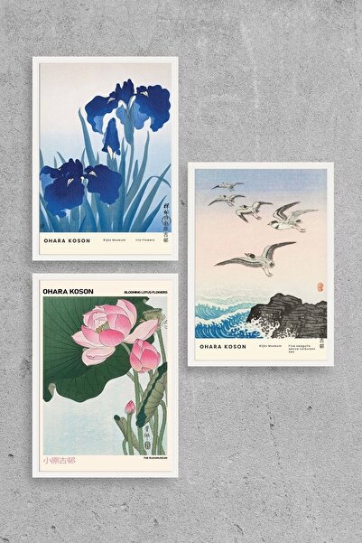 CT STONES Flowers in a Vase Triple Wooden Framed Painting