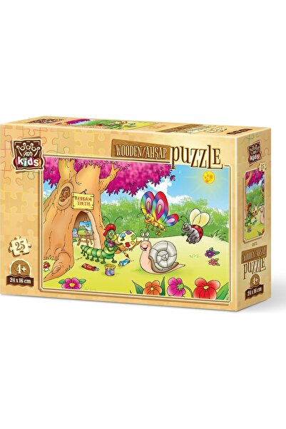 tüftürük Painter Caterpillar 25 Piece Wooden Puzzle