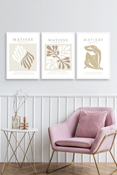 CT STONES Matisse Triple Wooden Framed Painting