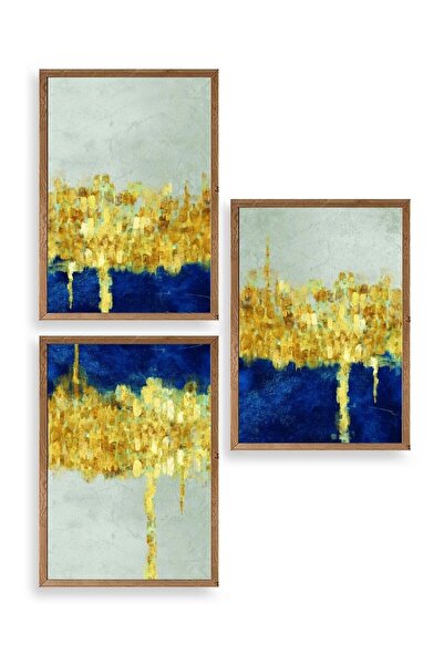 CT STONES Famous Paintings Triple Wooden Framed Painting