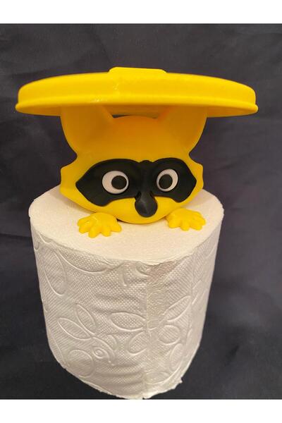 Eta3d Çöp Kutusu Kapaklı Sevimli Rakun Figürü | Rulo Kağıt Havluluk/Tuvalet K...