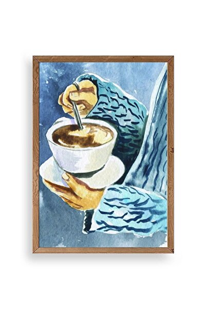 Twin Store طاولة بإطار خشبي بني