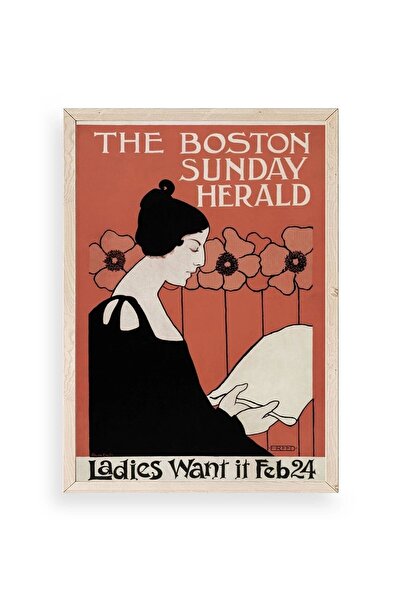 Marsilyan لوحة إيثيل ريد بإطار خشبي 30 × 42