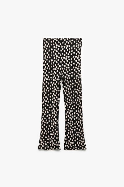 Koton Baby Girl Flared Pocket Detailed Floral Cotton Leggings