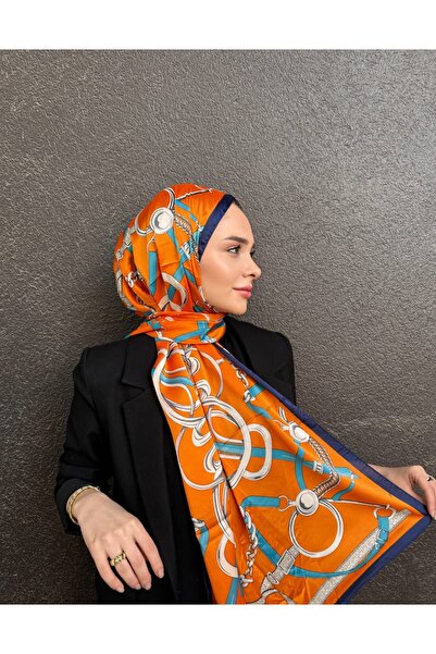 tomrisboutique شال حجاب فاخر من الحرير الفوال بنمط H مقاس 70 × 180 سم