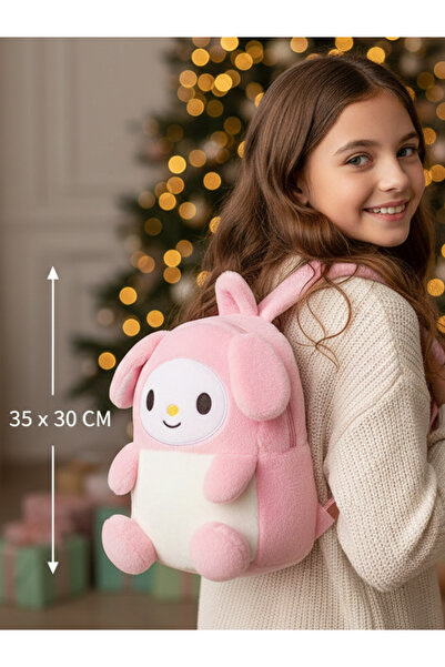 moryconcept Peluş Kuromi – My Melody – Cinnamoroll Sırt Çantası 35 x 30 cm Yu...