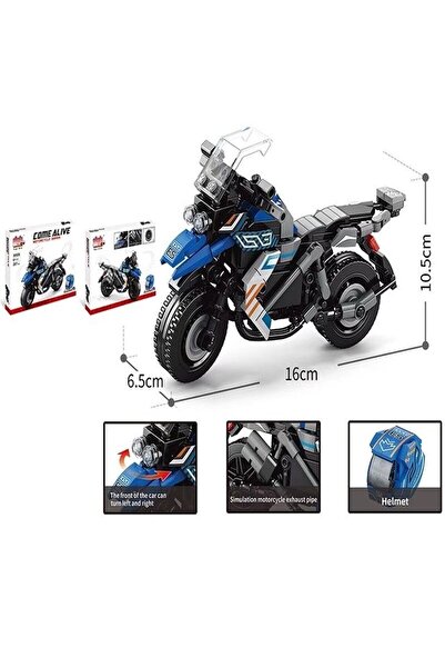 ctoy Blok Motorsiklet ve Kask Yapı Oyuncaksu 287 Parça 30026