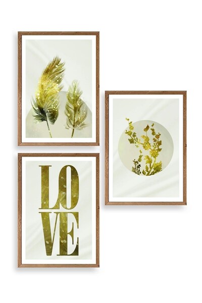 CT STONES Landscape Triple Wooden Framed Painting