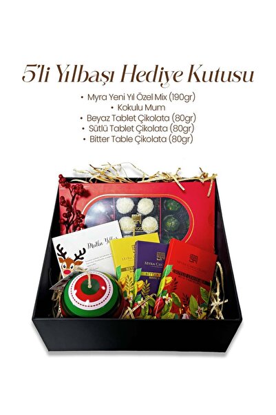 Myra Çikolata Evim 5 li Kokulu Mum Özel Mix Tablet Çikolatalı Yılbaşı Hediye ...