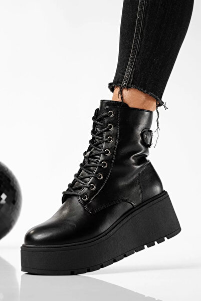 Zaira Ghete dama îmblanite negre din piele ecologica Chiara #22766 - 40