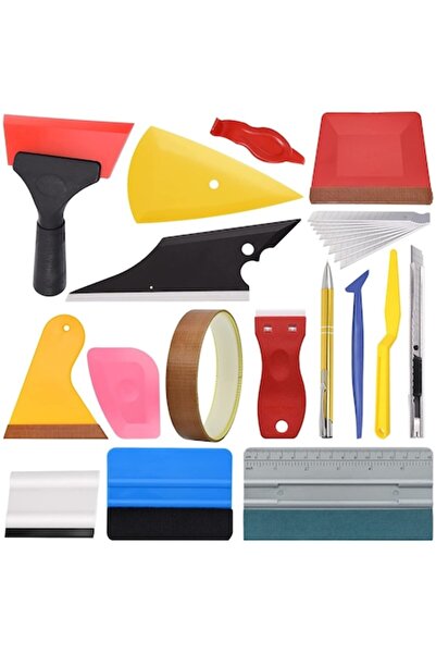 LET Kit profesional de accesorii pentru folie auto, raclete, bandă teflon, tăietor cu lame de rezervă și bule de aer