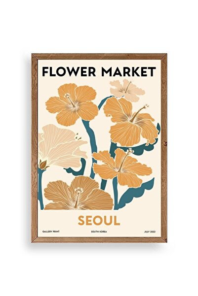 CT STONES Flower Market Wooden Framed Painting