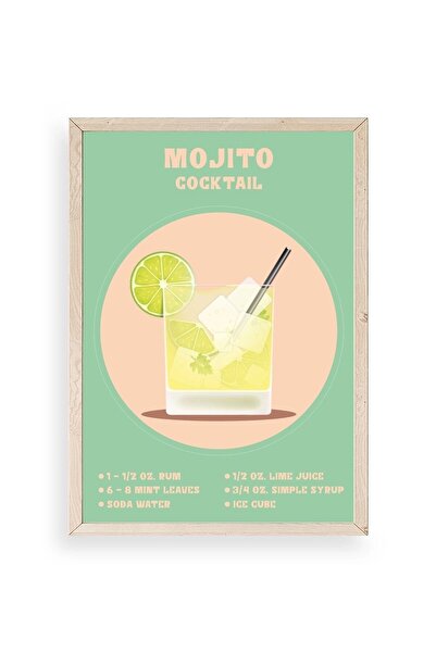 Twin Store لوحة موهيتو بإطار خشبي