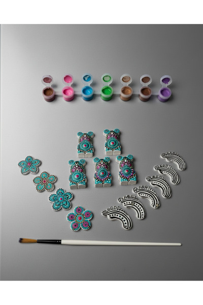 PAYİDAR MODEL Taş Tozu Boyama Seti – Buzdolabı Magneti Yapım Seti | 3D Figür+...