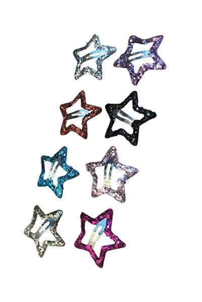 Store 8 Pieces Glitter Star Snap Fasteners
