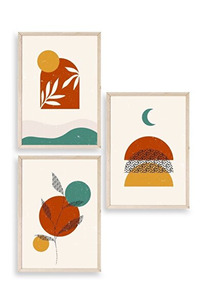 Twin Store طاولة بإطارات خشبية ثلاثية بإطار خشبي لاند سكيب