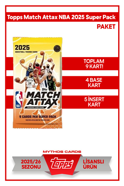 Mythos Cards TOPPS MATCH ATTAX NBA 2025 SUPER PACK - PAKET