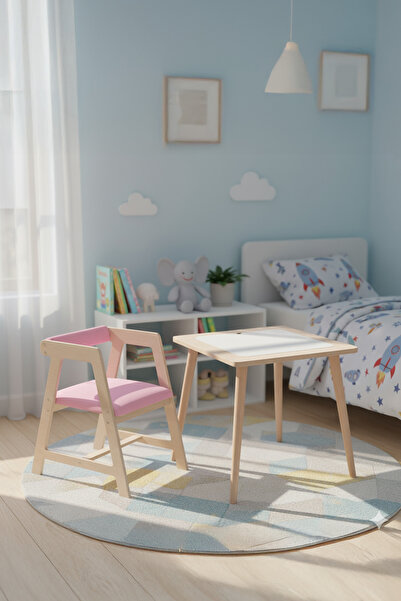 ROZİTOYS Montessori Çocuk Ahşap Oyun Etkinlik Çalışma Masası,Saklama Alanlı, ...