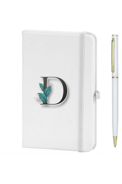 Marsilyan دفتر ملاحظات مطبوع عليه زهرة حرف D