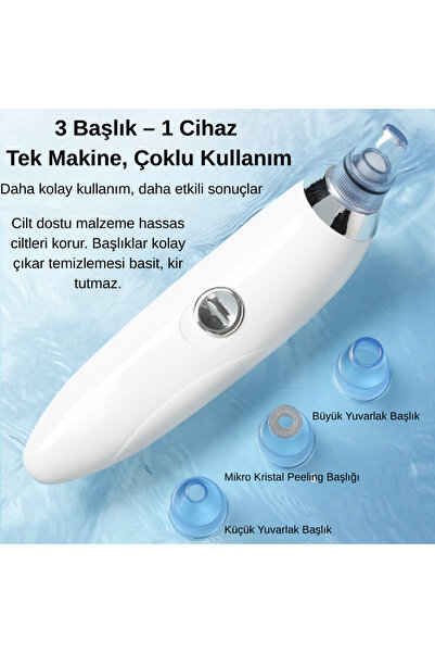 Blitz Siyah Nokta ve Gözenek Temizleme Cihazı – 4 Başlıklı Vakumlu Cilt Bakım...