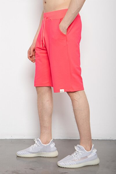 Machinist Men's Long Basic Cotton Shorts Neon Fuchsia