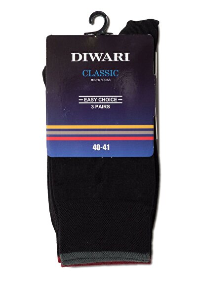 Conte Elegant Men's cotton socks, DiWaRi Classic 000 (3 pairs) - Black, 25 (4...