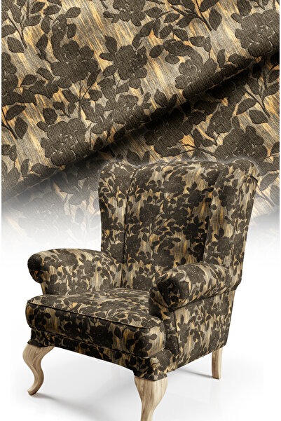 CANİLA Classic Floral Pattern Woven Look Digital Printed Upholstery Sofa Fabric