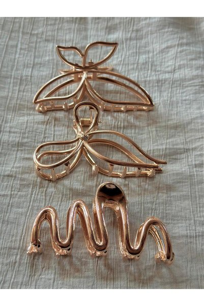 bijoux uniques kadın METAL TOKA MODELLİ 3'lü set