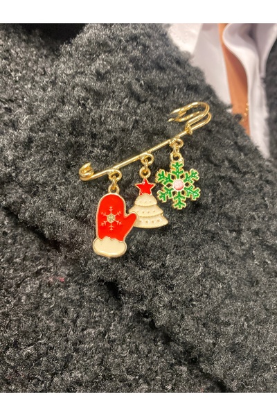 IM ATELIER Yılbaşı Temalı Broş - İskoç Yaka İğnesi