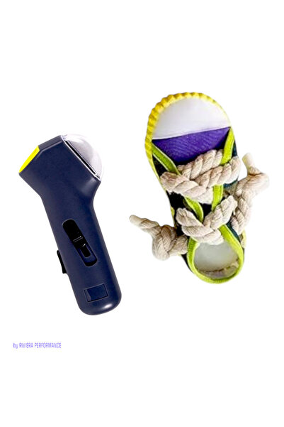 OEM Dog toy gun launcher with food grains, length 17 cm and dog toy canvas shoe with laces