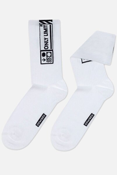 Conte Elegant Men's cotton sports socks, DiWaRi Active 168 - White, 27 (42-43)