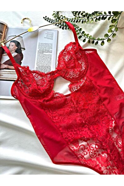 BodySuit / Babydool Kırmızı / Siyah