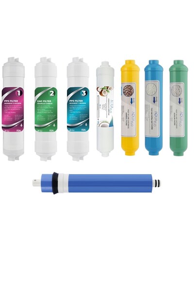 AQUAFLO Kapalı Kasa Su Arıtma Cihazı 8li Filtresi Standart Membran Set Dirsek...