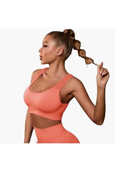 İNFİNİTE Set fitness pentru femei – sutien sport și colanți scurți (roz)