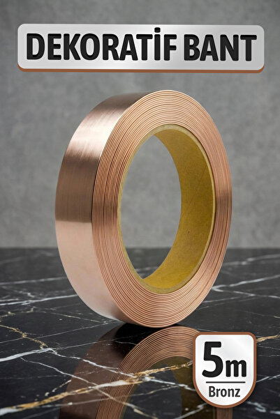 Badem10 Bronz Renkli 5 Metre Metalik Dekorasyon Bandı Ev ve Mobilya Dekorasyo...