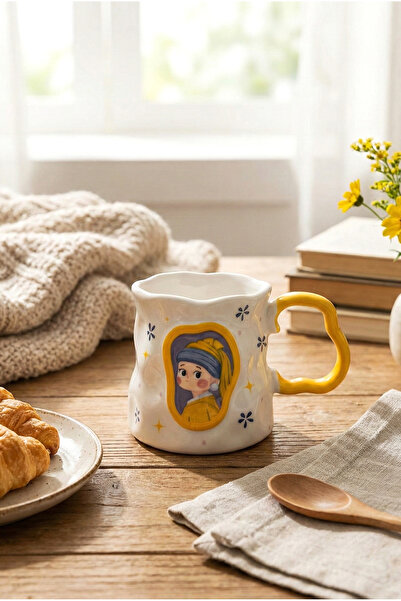 FH finehome Vintage Kulplu İthal Kupa Sarı