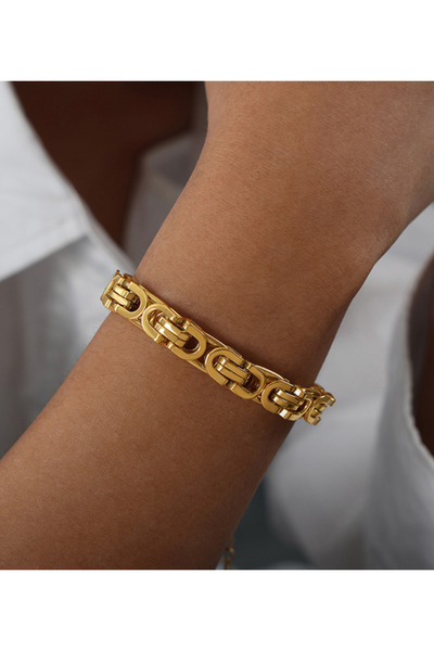 Vitastyle Gold Color King Model Steel Bracelet