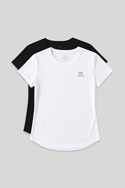 TOMMY LIFE Standard Fit O-Neck 2-Pack Black-White Women's T-Shirt - 97144