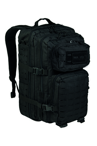 Mil-Tec Tactical Backpack 36L Black Laser Cut - Miltec Military Backpack Hunting Hiking Waterproof