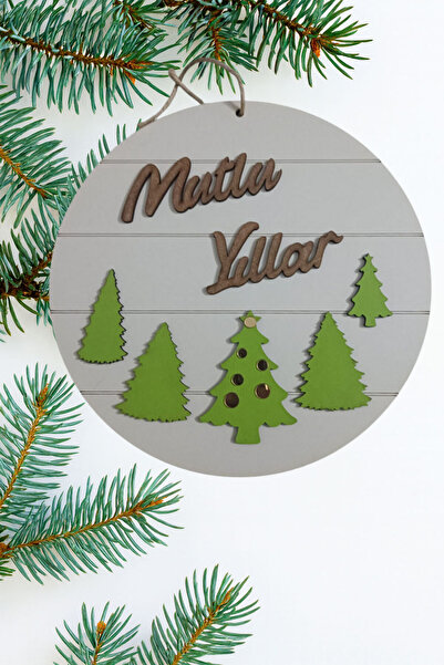 Şirin Lazer زينة جدارية على شكل شجرة الصنوبر لعيد الميلاد، زخرفة باب لرأس الس...