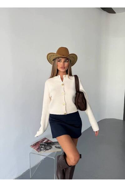 KECHİ WOMAN Heart Buttoned Knitwear Cardigan