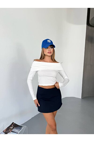 KECHİ WOMAN Diver Fabric Madonna Collar Crop