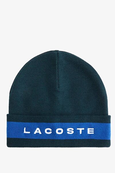 Lacoste Color Block 100% Wool Men's Beret Dark Green Blue White