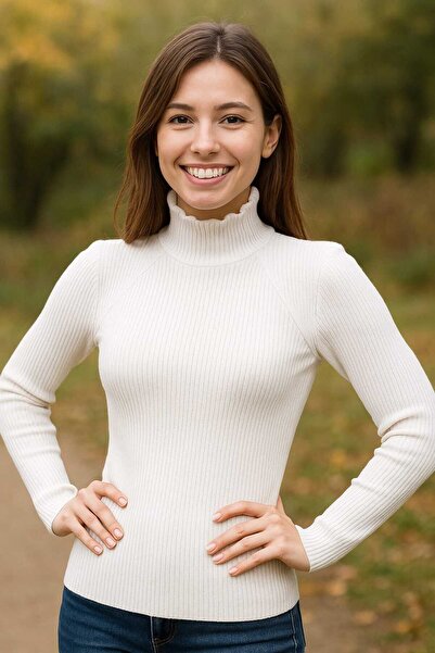 Moda Çiğdem Women's Knitwear Body Stretch Fabric Long Sleeve