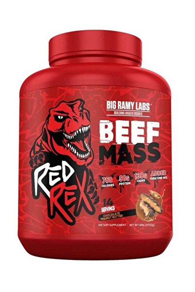 BIG RAMY LABS كتلة لحم بقري 6 أرطال بنكهة زبدة الفول السوداني والشوكولاتة 14 حصة