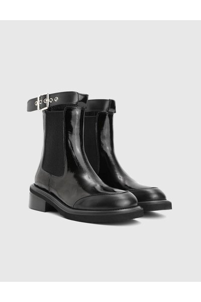 İLVİ Terro Hakiki Rugan Deri Siyah Kadın Bot