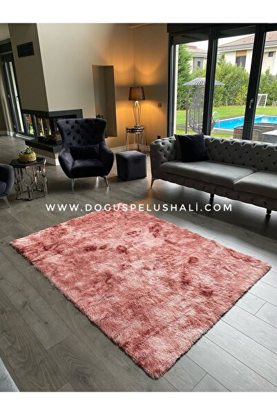 Doğuş Peluş Halı Batik Tavşan Somon Yumuşak Dokulu Peluş Halı Dikdörtgen