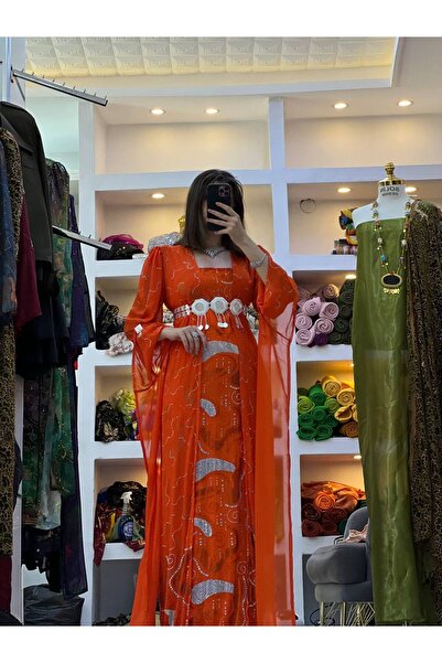 SOLİN YÖRESEL Kadın Yöresel Düğünlük Kaftan Abiye Elbise(Görseldeki aksesuarl...