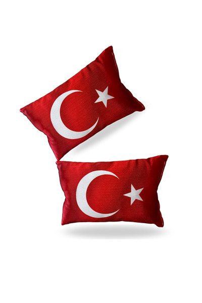 TUSBA MARKET Turkish Flag Crescent and Star Patterned Torpedo Protection Cover & Digital Printed Vehicle Travel Neck Pillow